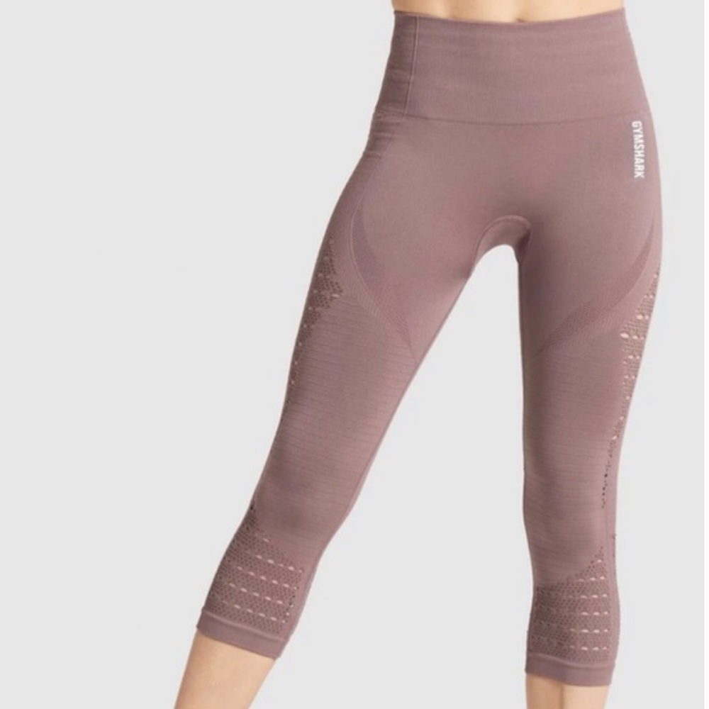 Gymshark ENERGY SEAMLESS CROPPED LEGGINGS - S - Taupe